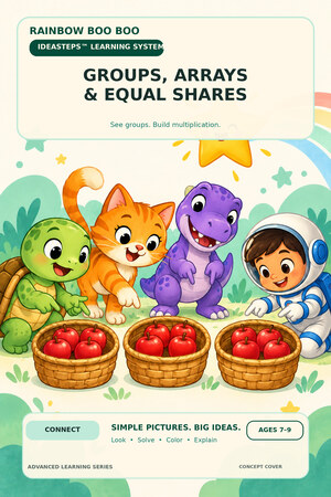Illustrated turtle, cat, dinosaur, and astronaut gathered around baskets of apples.